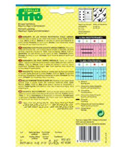 парички белис FITO 0,45 г – гръб на пакетчето с указания за сеитба